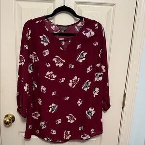 41 Hawthorn Burgundy Floral Blouse